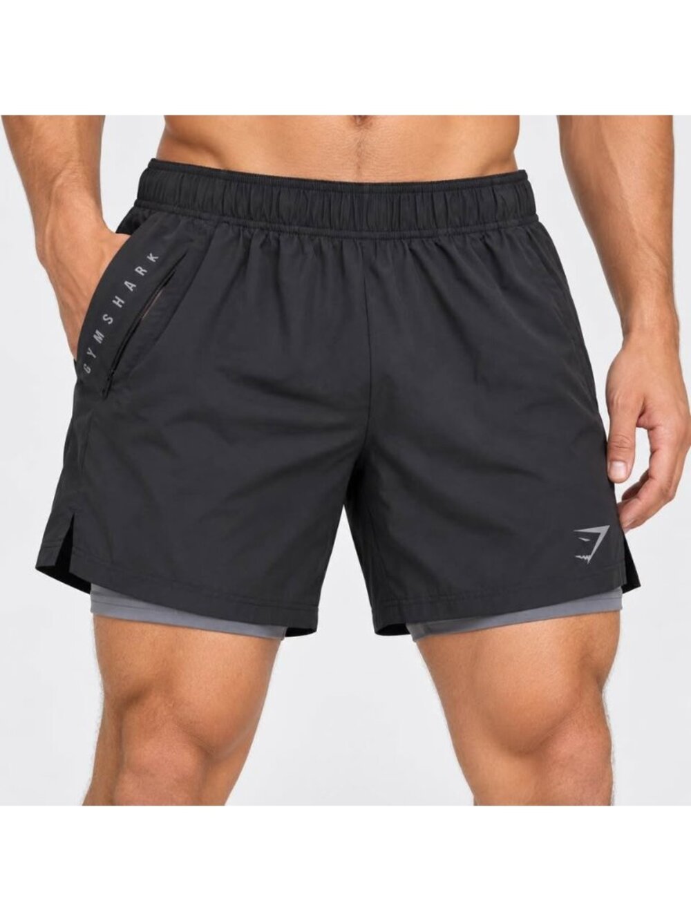 Gymshark Sport 5” 2-in-1 Men’s Running Shorts Black Grey small/medium